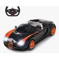 Машинка на радиоуправлении Rastar 70400B Bugatti Veyron 16.4 Grand Sport Vitesse (1:14, 32см). Двери НЕ открываются. Свет фар. Черная с оранж